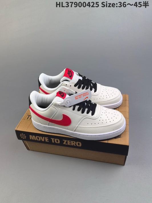Take The Court Sneakers - Ivory & Red