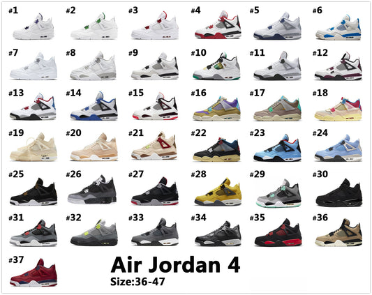 AJ4 Sneakers - Multiple Options