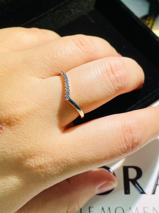 925 Sterling Silver Ring - Half my Heart Stackable Band