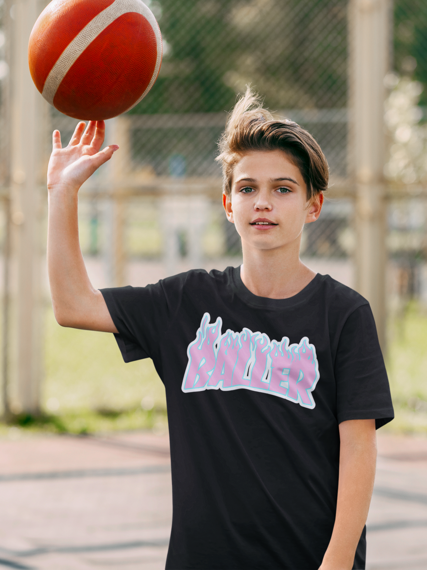 BALLER Flame Tee Youth (Cotton Candy)