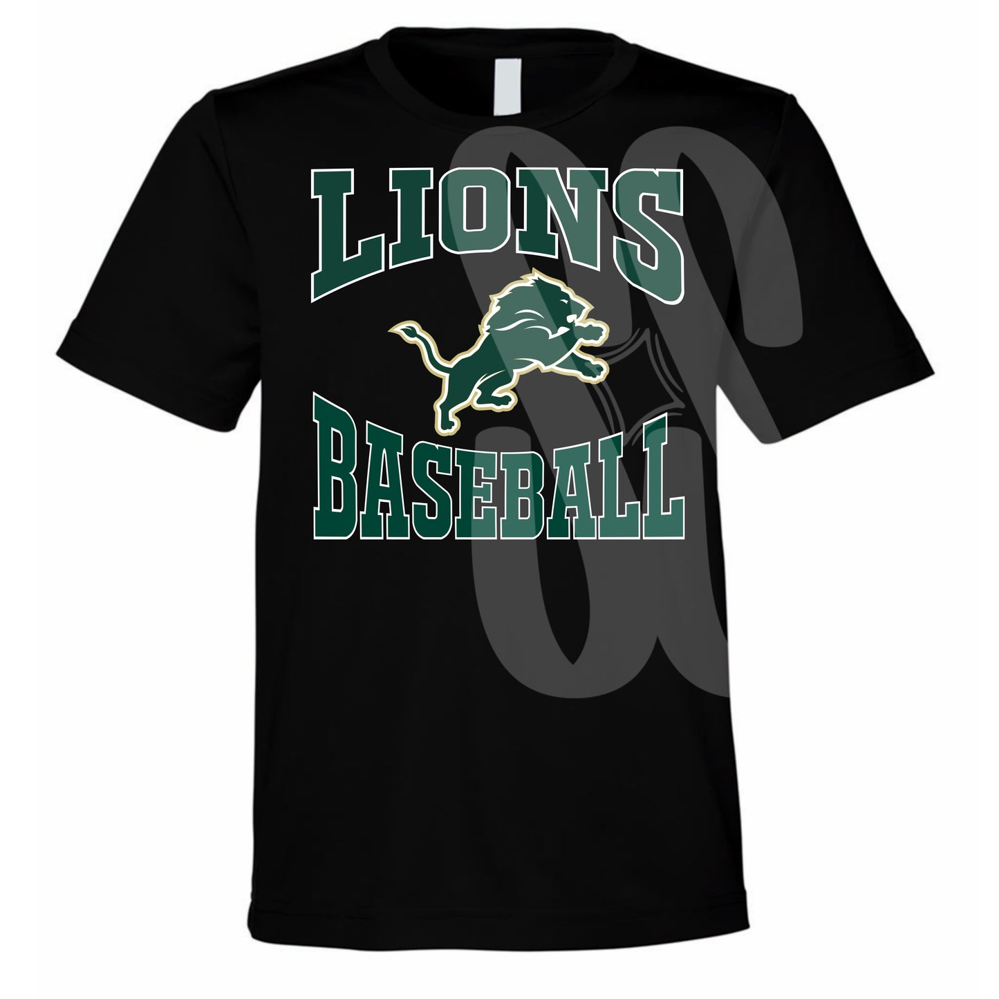 Lions Baseball Varsity Youth Tee Black