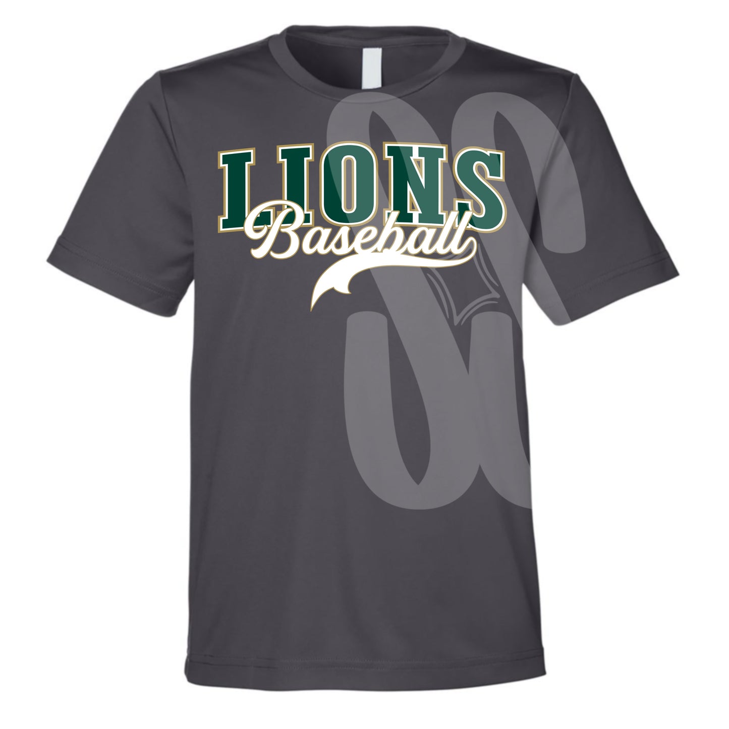 Classic Lions Baseball Adult Tee Grey