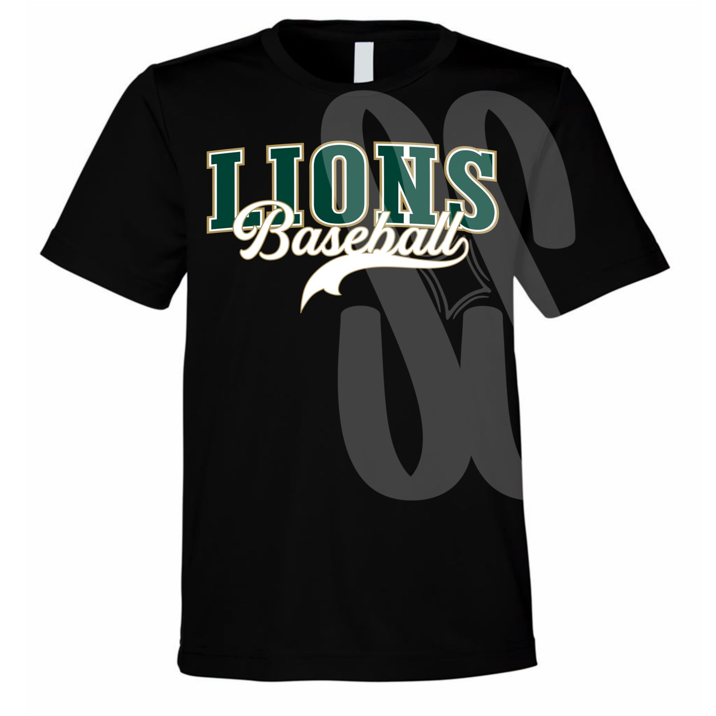 Classic Lions Baseball Adult Tee Black