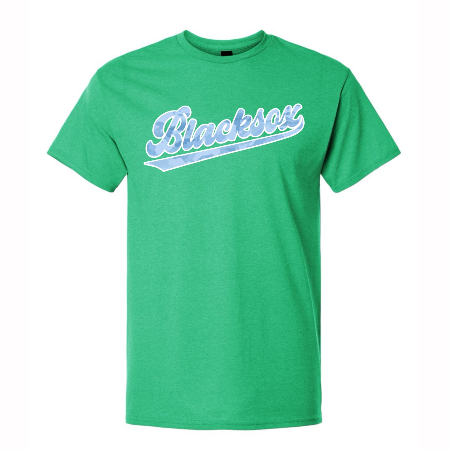 Blue Camo Blacksox Script Adult Tee