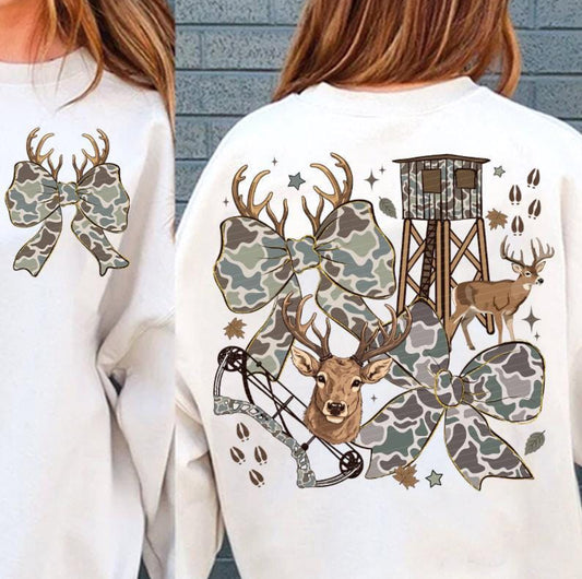 Deer Hunting Bows Crewneck Sweatshirt
