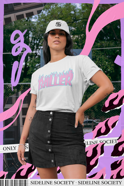 BALLER Flame Tee Adult (Cotton Candy)