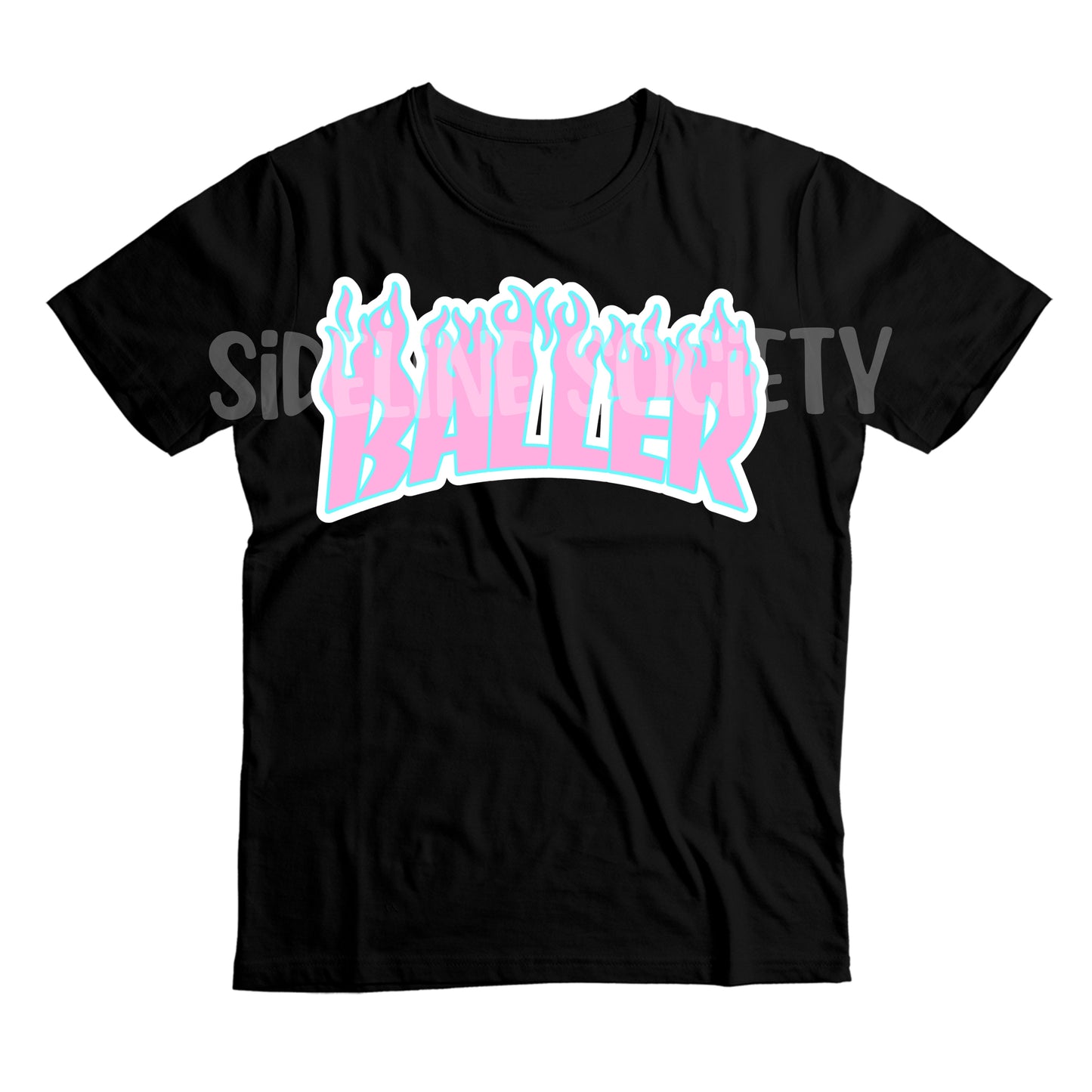 BALLER Flame Tee Adult (Cotton Candy)