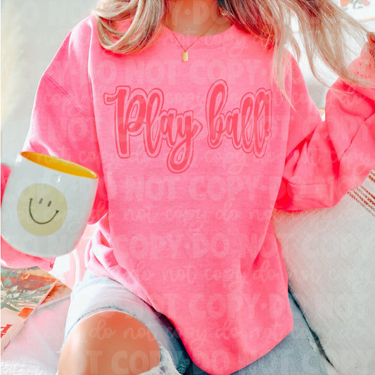 Play Ball Crazy Pink Adult Crew