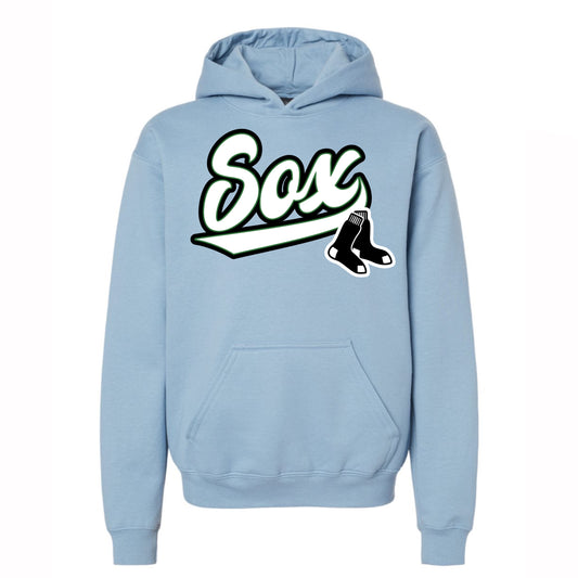 Sox Script Youth Hoodie (Stone Blue)