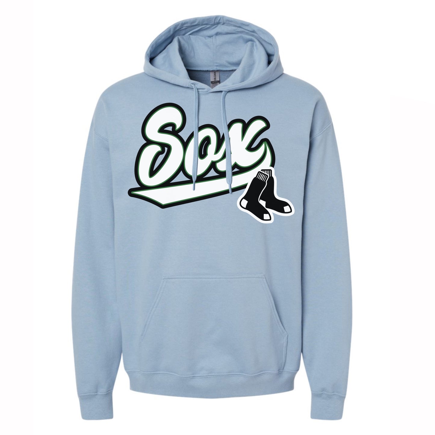 Sox Script Adult Hoodie (Stone Blue)