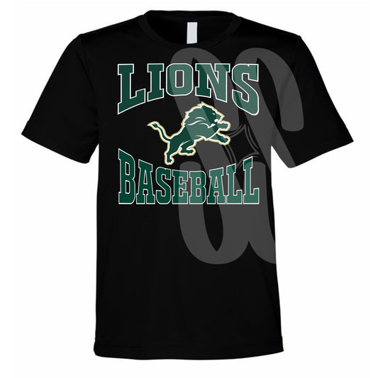 Lions Baseball Varsity Youth Tee Black