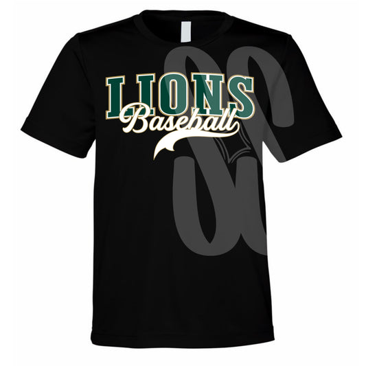 Classic Lions Baseball Youth Tee Black
