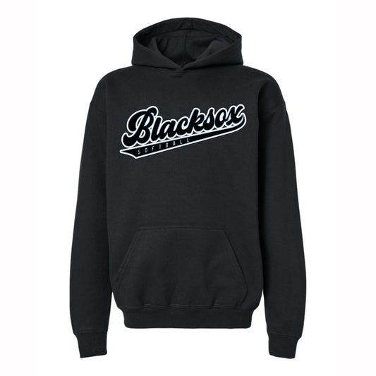 Blacksox Softball Script Adult Hoodie - multiple colors