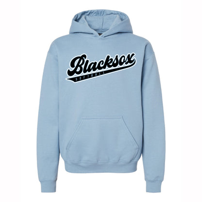 Blacksox Softball Script Youth Hoodie - multiple colors