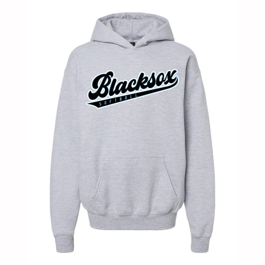 Blacksox Softball Script Youth Hoodie - multiple colors