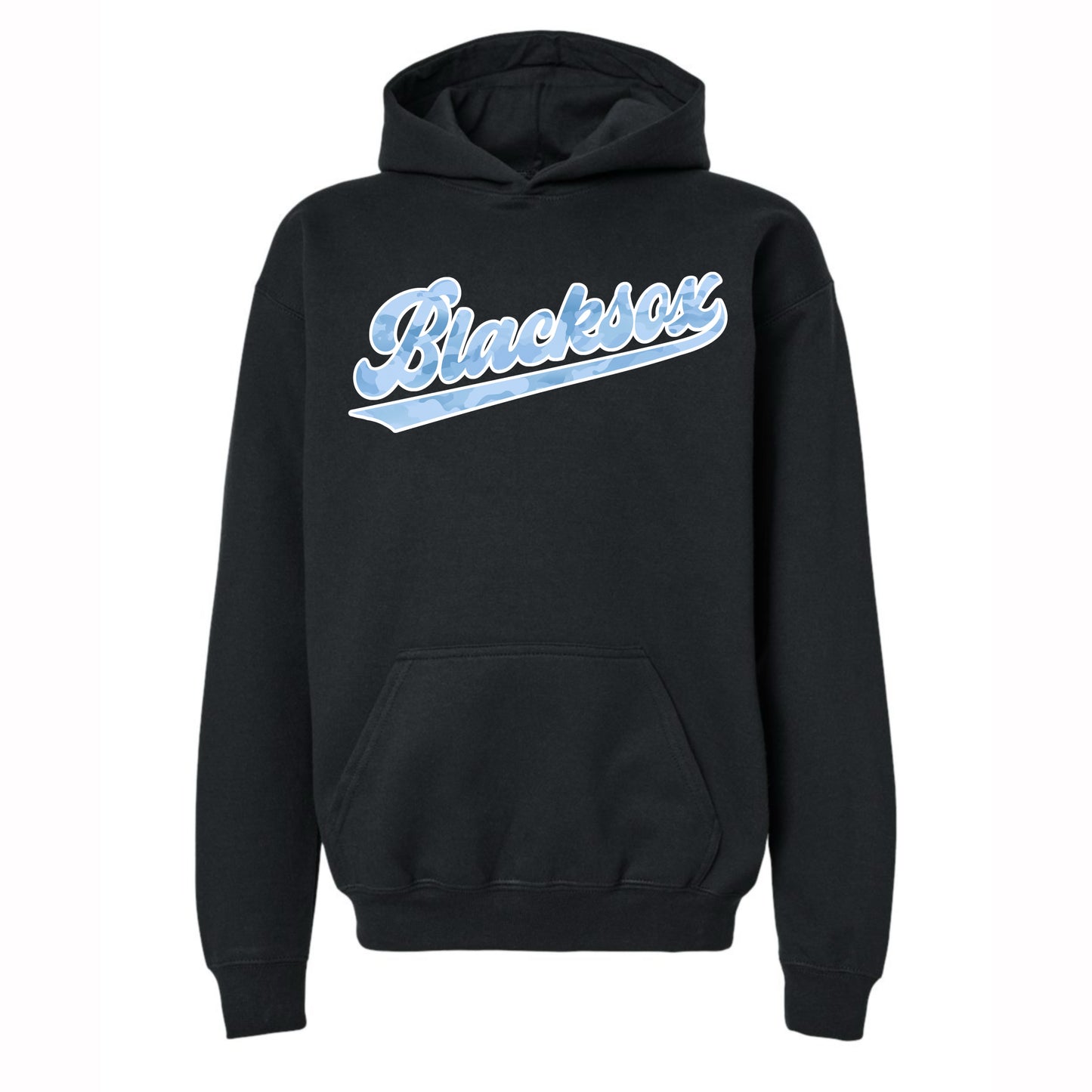 Blue Camo Blacksox Script Youth Hoodie