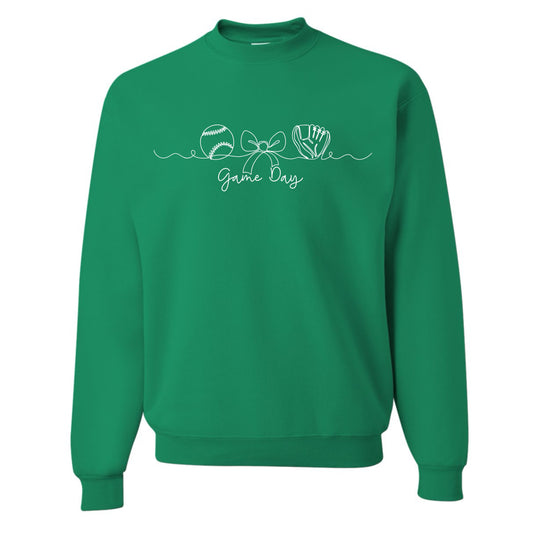 Baseball/Softball Game Day Doodle Adult Crew - multiple colors