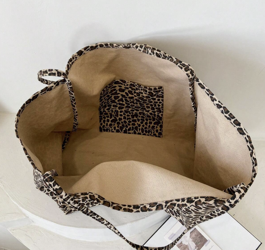 Brown Leopard Hobo Bag