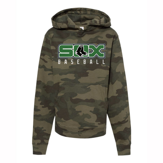 SOX Baseball Logo Forest Camo Youth Hoodie